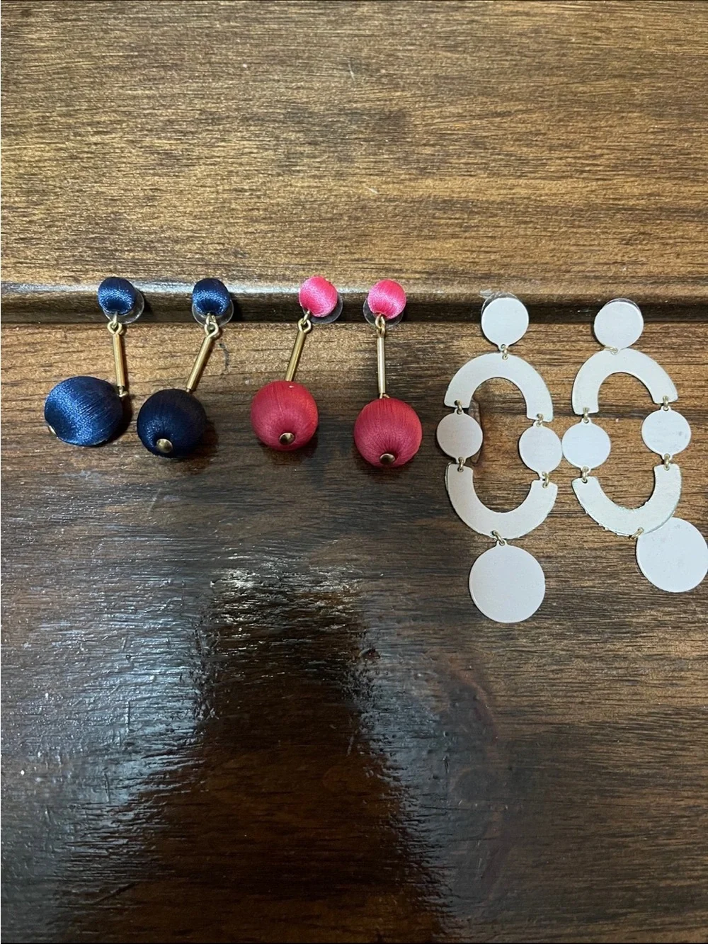 J Crew Earrings - Navy & Pink